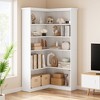 Corner Bookshelf 70.8 Inch Farmhouse Corner Bookcase, Tall Bookshelf with Storage Large Bookcase with Storage for Living Room Office - 2 of 4