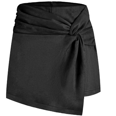 Coolmee Women's Faux Suede Mini Skirt Fall Winter Bodycon Short Suede Mini Skirt