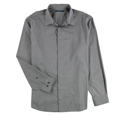 Perry Ellis Mens Dot and Grid Button Up Shirt