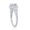 Bella Silver Sterling Silver Round CZ Halo with Side Stones Open Band Engagement Ring - Available Sizes:  9 ,  8 ,  7 ,  6 - 2 of 3