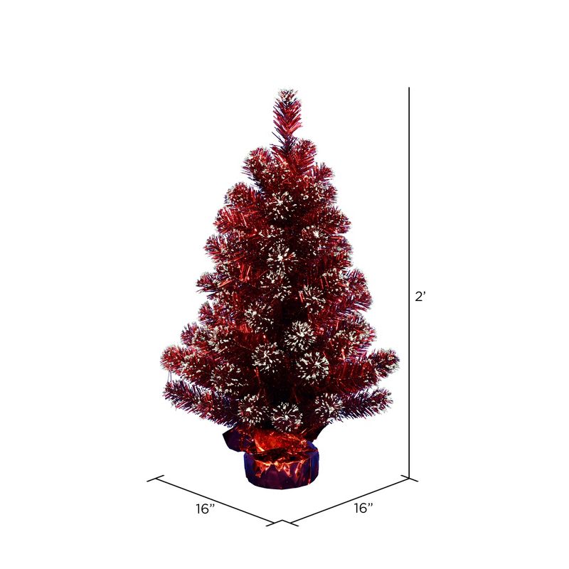 Vickerman 2' x 16" Tinsel Artificial Christmas Tree, 3 of 5