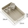 Steel Dish Drainer Crockery Expandable Organiser with Drying Mat, Storage Shelves, 2-in-1 Pot Lid Holder for Kitchen, Cupboards - 2 of 4