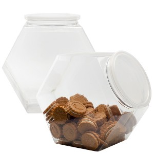 Cornucopia Brands Gallon Plastic Container Candy Jars, 2pk; Hexagon Shaped Countertop Display Containers; Cookie / Snack Storage - 1 of 4