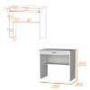 Vynxaria Modern Storage Desk, Stylish Design with Drawer and Shelf, Natural Finish, 31.5"W x 19.6"D - 3 of 4