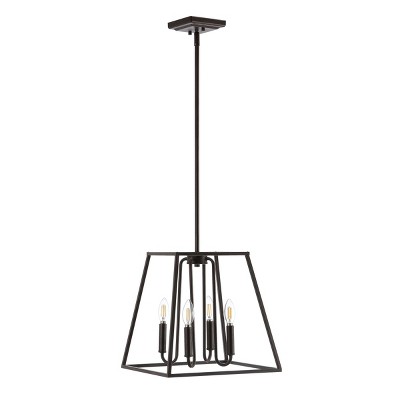 Contemporary Black Bronze 52.5" LED Metal Pendant Light