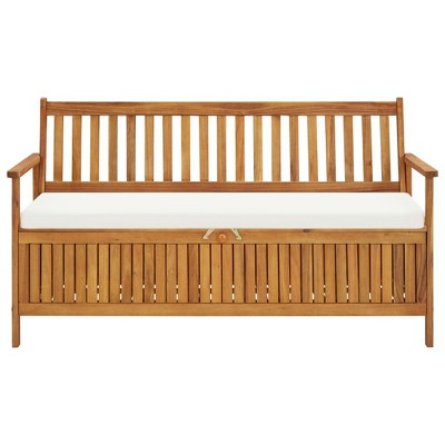 vidaXL Bench Brown Solid Acacia wood Medium Storage Bench Rectangular