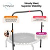 JumpSport 350i 39" Fitness Trampoline and Handle Bar Bundle, 30 Adjustable Bungees, Stable No-Tip Arched Legs, and 60 Day Streaming Trial - 3 of 4