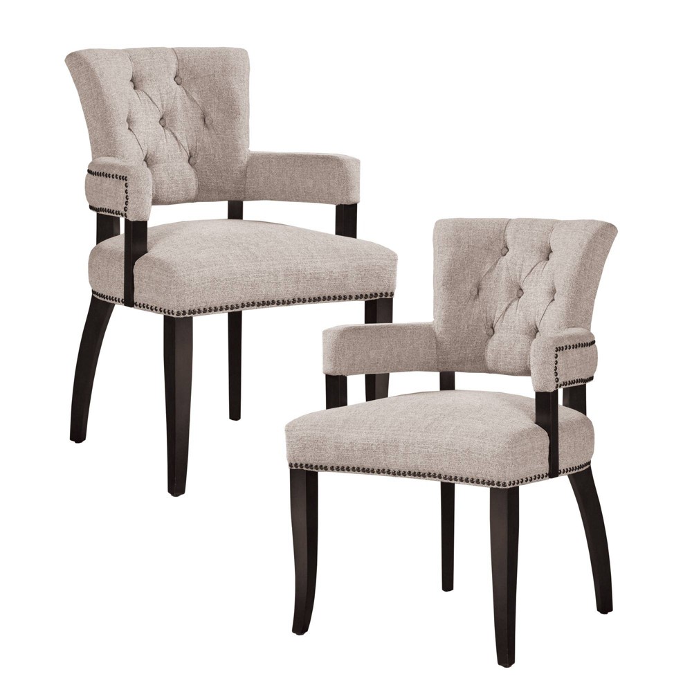 Photos - Chair Set of 2 Brooklyn Dining Armchair Cream