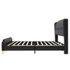 CAVINAS Bed Frame with Wingback Headboard,King Leather Platform Bed Frame with Footboard,Sturdy Platform Bed with Wooden Slats Support - 3 of 4