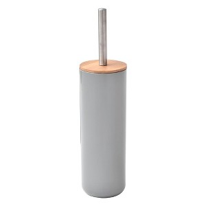 Evideco French Home Goods Modern Toilet Brush and Holder Set with Bamboo Lid - 1 of 4