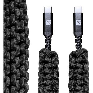 Dark Energy USB-C to USB-C Paracord Charging Cable for Phones, Tablets, Laptops and More | Delivers Rapid Fast Charging up to 96 Watts - 1 of 4