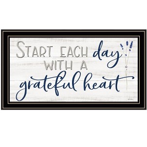 HomeRoots Grateful Heart Black Framed Print Wall Art - 1 of 3