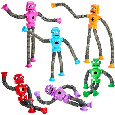Playbees Telescopic Suction Cup Robot Toys 6-PACK