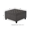 DSVIMOY Storage Ottoman with Legs, Square Coffee Table with Nail Trims for Living Room, Dark Gray, 30"*18"*30" - 3 of 4
