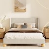 NicBex Queen/King Upholstered Bed Frame with Boucle Wingback Headboard,Platform Bed Frame with Round Wooden Legs,No Box Spring Needed,Easy Assembly - 2 of 4