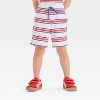 Toddler Boys' Short Sleeve 4th of July Striped Hooded Knit Shorts Set - Cat & Jack™ White - 4 of 4
