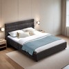 Velvet Upholstered Queen Size Platform Bed with Headboard & Storage Drawers - Leovsnove - 2 of 4