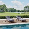 Outdoor Chaise Lounge Chair, 5-Position Adjustable Backrest Patio Pool Lounger with Arm, Cushion and Pillow, All Weather Rattan Recliner for Beach - 3 of 4