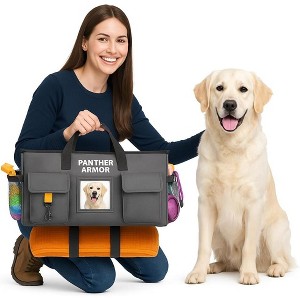 dog tote travel bag Panther Armor Dog Travel Bag- Hanging Dog Organizer & Pet Storage Tote Bag  for Supplies