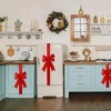 6 Pieces Christmas Door Cabinet Bows Large Christmas Red Ribbons Cabinet Door Bows for Christmas Festive Party Supplies, 10 x 87 Inches - 3 of 4