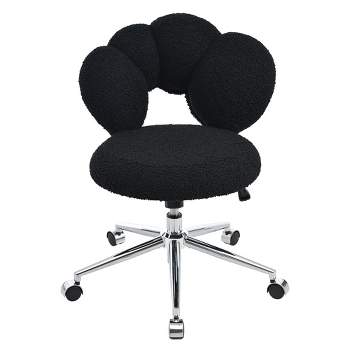 Office Desk Chair, Computer Chair With 5 Durable Casters, Semi-wrapped Backrest, Thick Cushion, Adjustable Height 16.1" To 19.3"