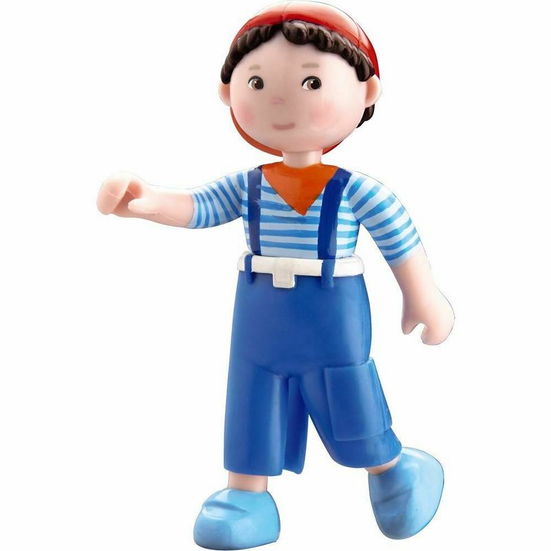 HABA Little Friends Matze - 3.75" Boy Dollhouse Toy Figure with Blue Overalls, 1 of 11