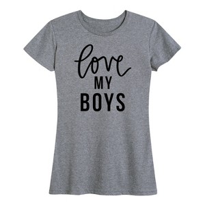 Women's - Instant Message - Love My Boys Short Sleeve Graphic T-Shirt - 1 of 4