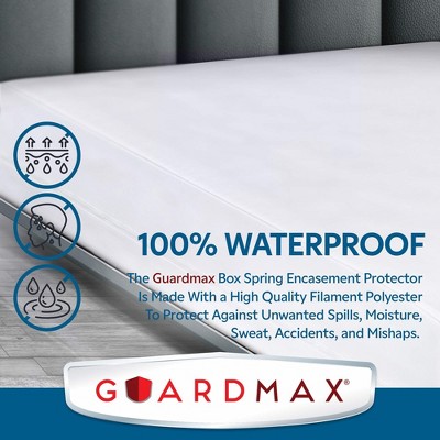 Guardmax Waterproof White Box Spring Encasement with Zipper