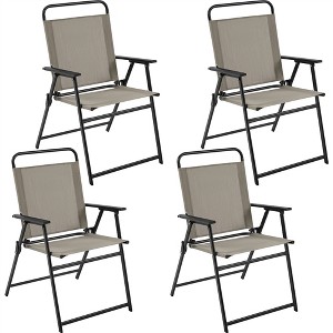 Yaheetech Set of 4 Outdoor Foldable Dining Chairs with Backrest and Armrests - 1 of 4