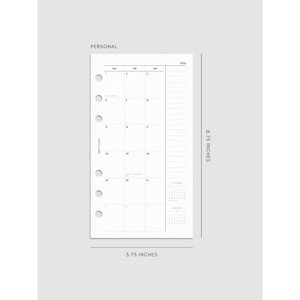 2026 Dated Monthly Planner Insert | Sunday Start | Cloth & Paper - 1 of 4