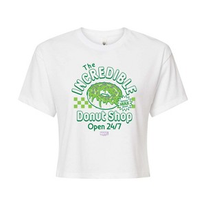Women's - Marvel - Hulk Incredible Donut Shop Cropped Graphic T-Shirt - 1 of 4