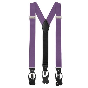 Jacob Alexander Men's Solid Fabric Suspenders – Convertible Leather Ends & Clips, Y-Back - 1 of 4