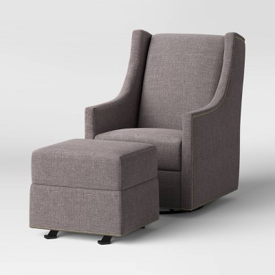 gray glider and ottoman