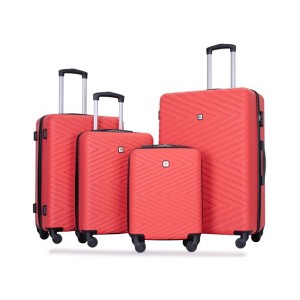 Summit Adventure 4-Piece Abs Lightweight Suitcase With Rotating Wheels And Tsa Lock - 1 of 4