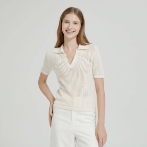 Women's Short Sleeve Johnny Collar Pullover Sweater - A New Day™ - 1 of 3