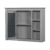 Bathroom Mirror Cabinet, Modern Bathroom Wall Cabinet Storage Organizer With Mirrors Door, 6 Open Shelves, Above Toilet Storage Cabinet - 4 of 4