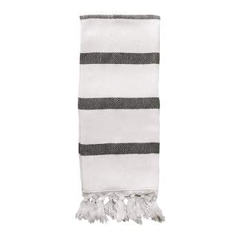 Sweet Water Decor Single Black Stripe Turkish Hand Towel - 19x35" 