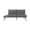 Christopher Knight Home Norfolk Outdoor Mesh and Wood 5 Seater Aluminum Sectional Sofa Chat Set with Cushions - 4 of 4