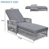 PAGED Pool Lounge Chairs Outdoor Lounge Chairs with Armrests Wicker Lounge with Adjustable Backrest for Patio, Pool, Beach - 4 of 4