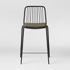 Set of 2 Sodra Rounded Seat Wire Counter Height Barstool Black - Threshold™: Modern Linen Upholstered, Steel Frame - 3 of 4