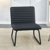 NicBex PU Leather Accent Chair,Upholstered Living Room Chairs with PU Backrest and Metal Legs,Cozy Armless Chair,Accent Chairs for Living Room - 2 of 4