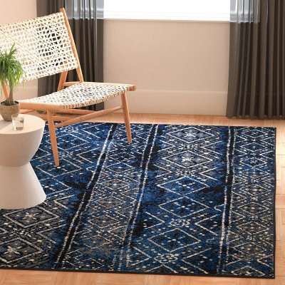 Handmade Black and Silver Synthetic Washable Area Rug, 10' x 14'
