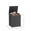 Naysaye Deck Boxes, 2-Piece 28 Gal Outdoor Storage Deck Box, Small Patio Storage Bin for Garden Tools, Black, 18.11"*16.93"*23.03" - 3 of 4