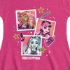 Girls' - Monster High - Clawdeen Wolf Draculaura Frankie Stein Polaroids Fit & Flair Cap Sleeve Dress - 2 of 2