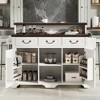 53.2" Two-Tier Kitchen Island Bar Cabinet, Farmhouse Kitchen Island Cart Rolling Table, Power Outlet & Adjustable Shelves - ModernLuxe - 2 of 4