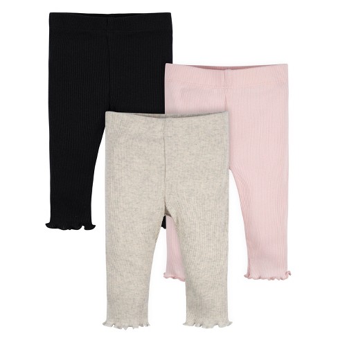 Gerber Infant & Toddler Girls Pull-on Knit Leggings, 3-pack : Target