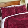 Collections Etc Elegant Chenille Lattice Scroll Design with Fringe Pillow Sham - 2 of 2