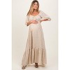 Pinkblush Cream Floral Sweetheart Neckline Maternity Maxi Dress - 2 of 4