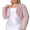 Agnes Orinda Women's Plus Size Trendy Faux Fur Warm Open Front Lightweight Cropped Shrugs - 2 of 4
