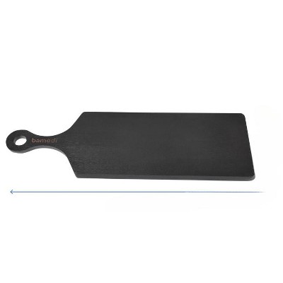 Extra Long Black Acacia Wood Cutting Board with Round Handle